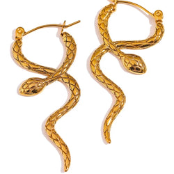 Medusa Hoop - Gold Stainless Steel Earrings
