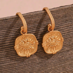 Sundial - Gold Stainless Steel Earrings