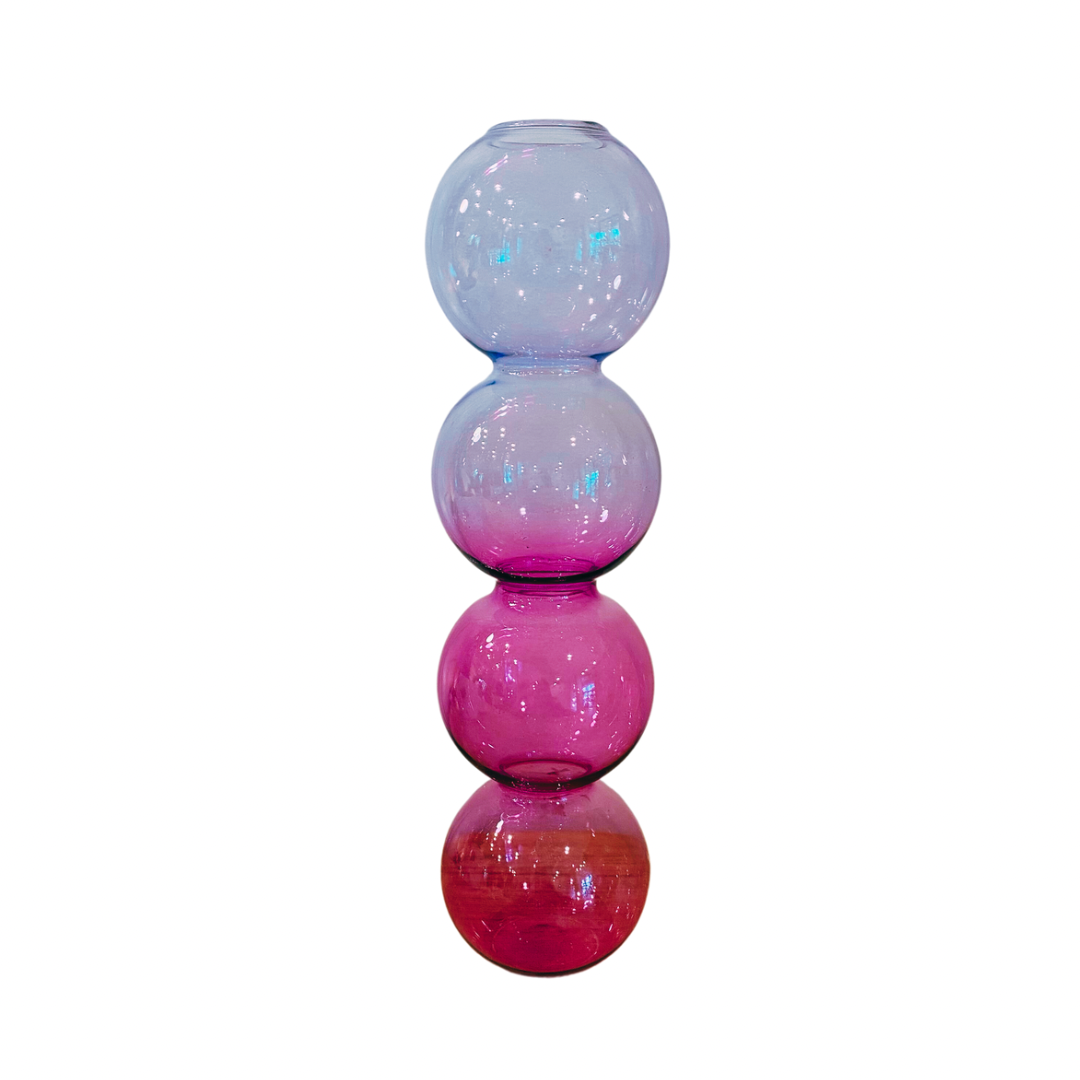 Pink & Purple Glass Bubble Vase