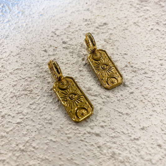 Tarot - Gold Stainless Steel Earrings